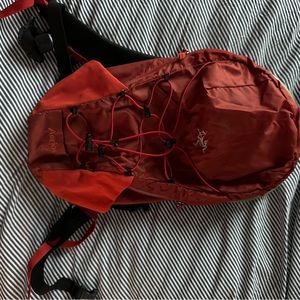 Arc’teryx backpack with bladder for hiking.